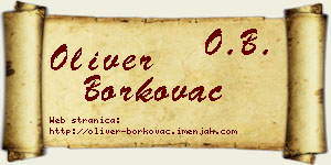 Oliver Borkovac vizit kartica